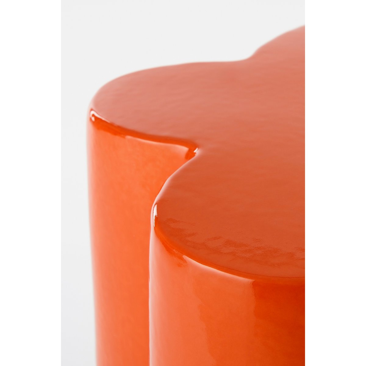 Bijzettafel Aita - H45 x Ø35 cm - Keramiek - Oranje