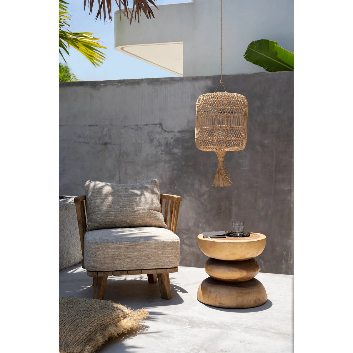 Vloerlamp/Hanglamp The Dumpling - Naturel - L