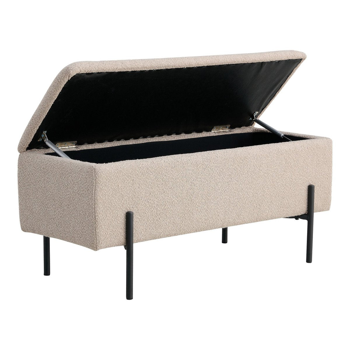 Bank met opbergruimte beige