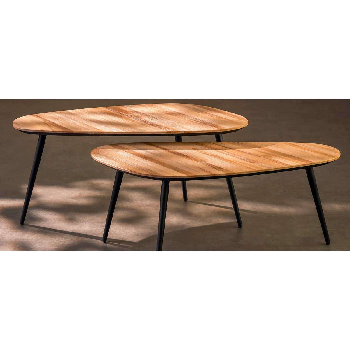 Bijzettafel Bruin- Set van 2 - L84 x B39 x H39 cm - Gerecycled Hout - Jailey
