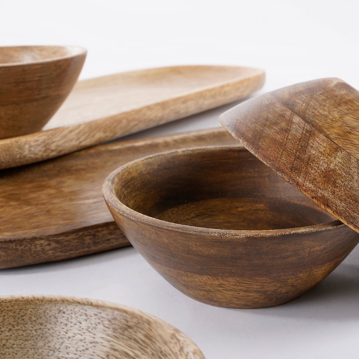 Schaaltjes en Dienblad Lichtbruin - L35 x B12 x H5 cm - 100% FSC Mangohout Tomar
