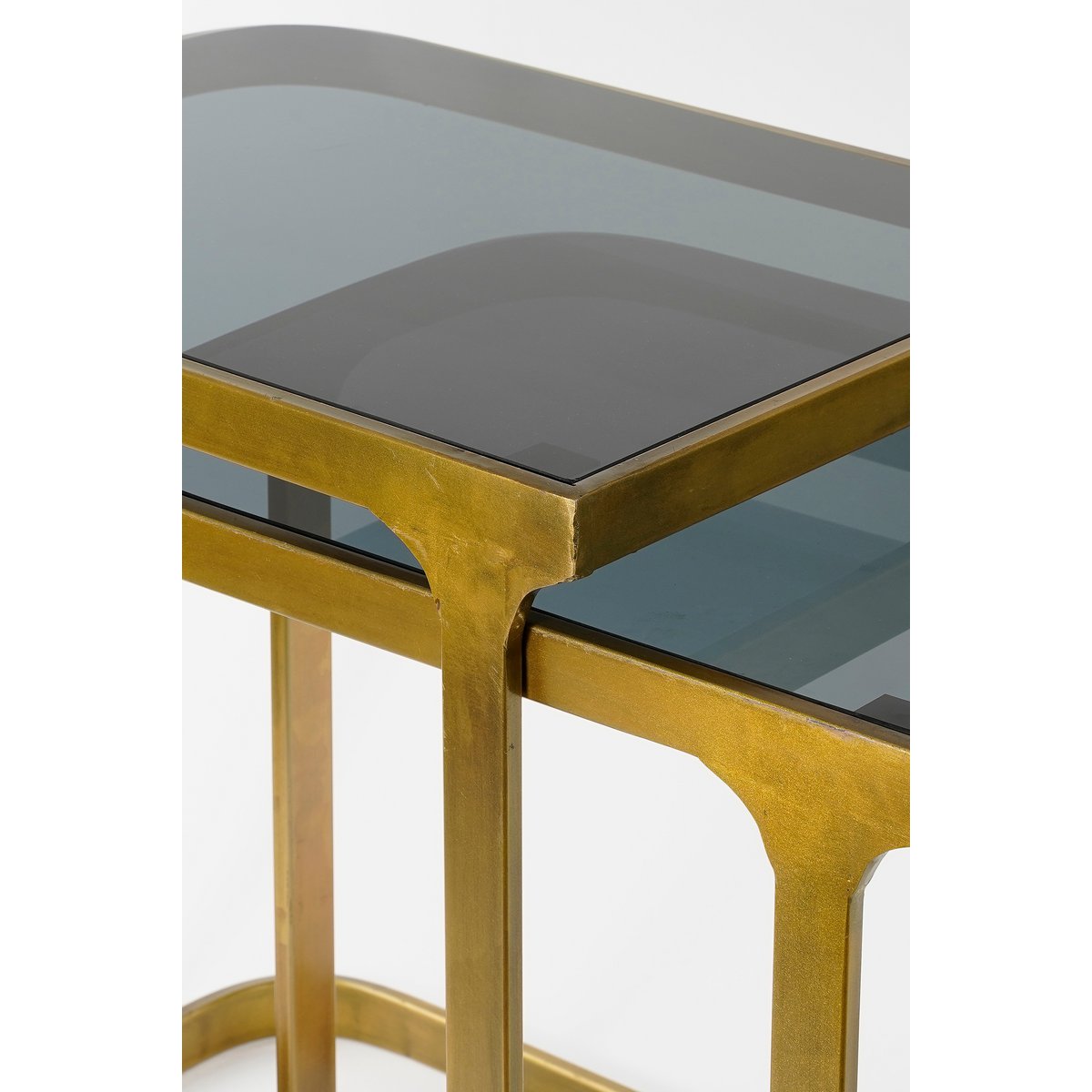 Bijzettafel Kevin - Set van 2 - L48 x B37 x H52 cm - Metaal - Goud