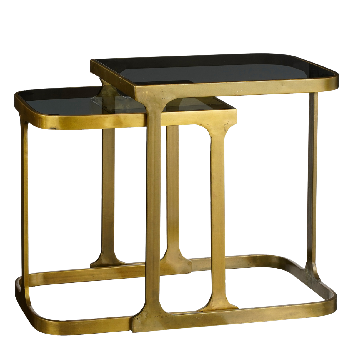Bijzettafel Kevin - Set van 2 - L48 x B37 x H52 cm - Metaal - Goud
