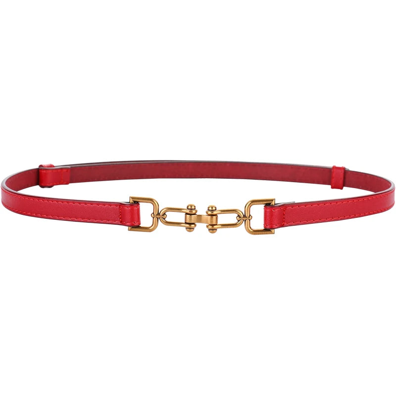 Lederen riem echt leer met gouden gesp
