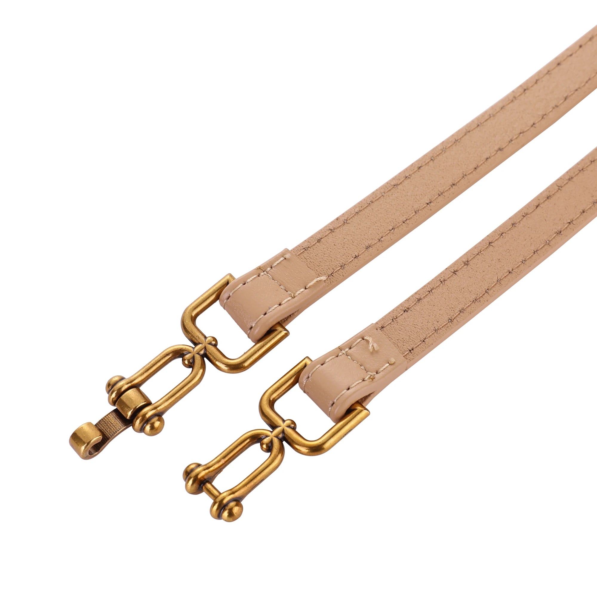Lederen riem echt leer met gouden gesp
