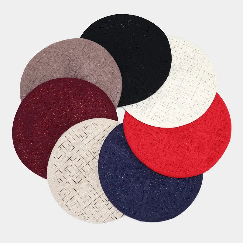 Franse baret met kleine steentjes diversen kleuren