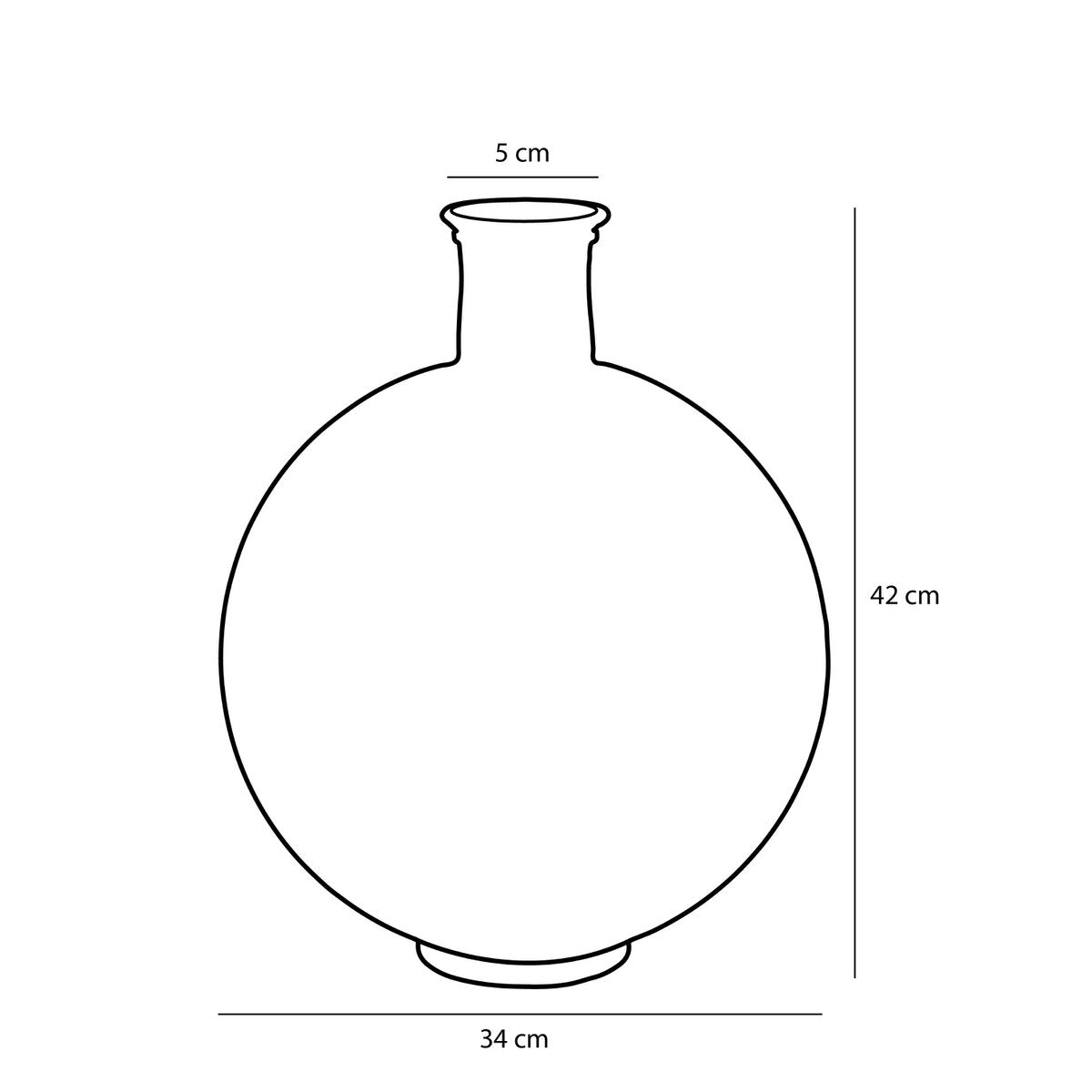 Fles Vaas Donkerbruin H42 x Ø34 cm - Gerecycled Glas - Firenza