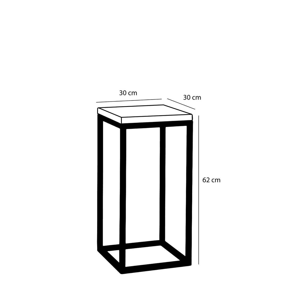 Plantentafel Hout, Metaal - Zwart