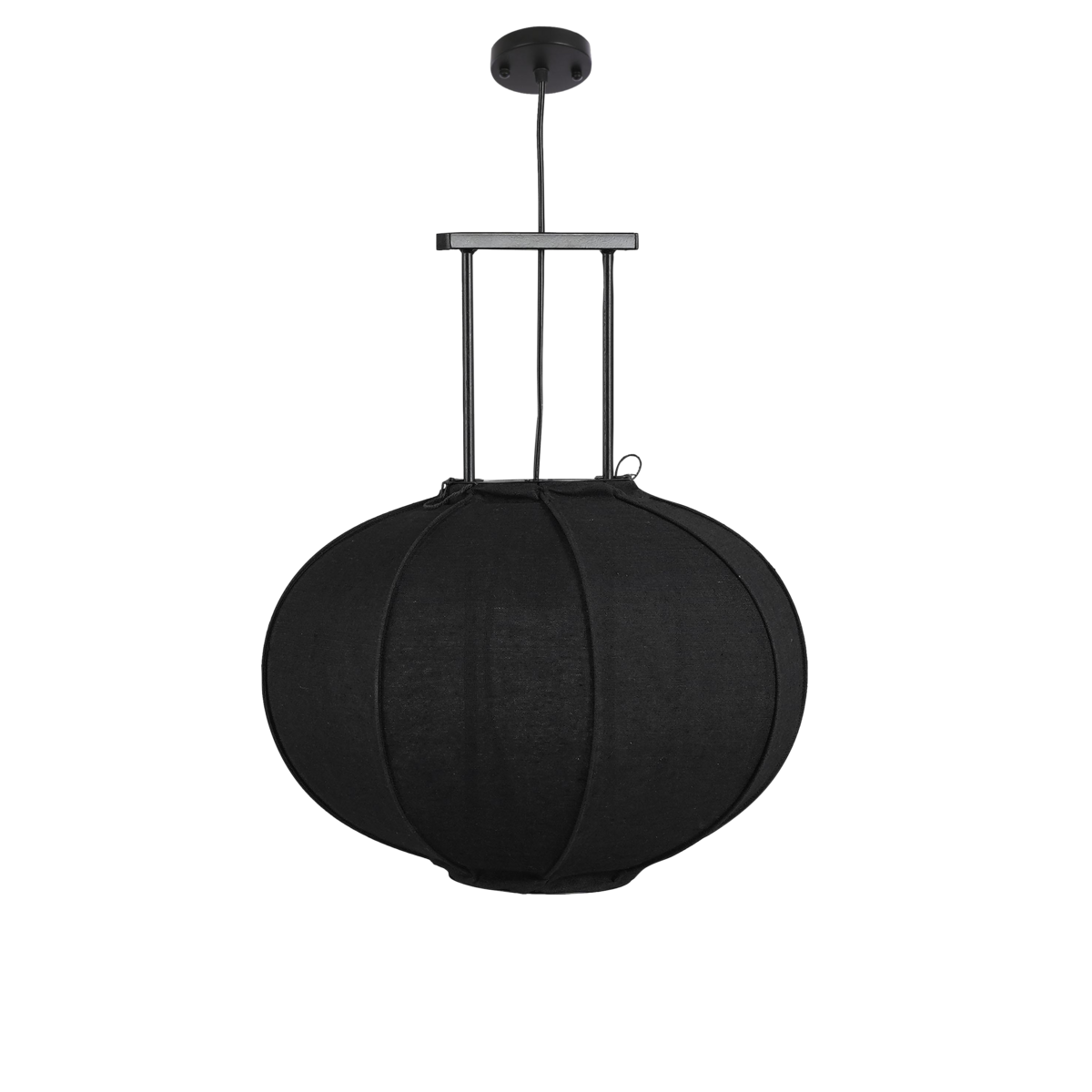 Hanglamp Linnen Zwart Pego- H55 x Ø50 cm