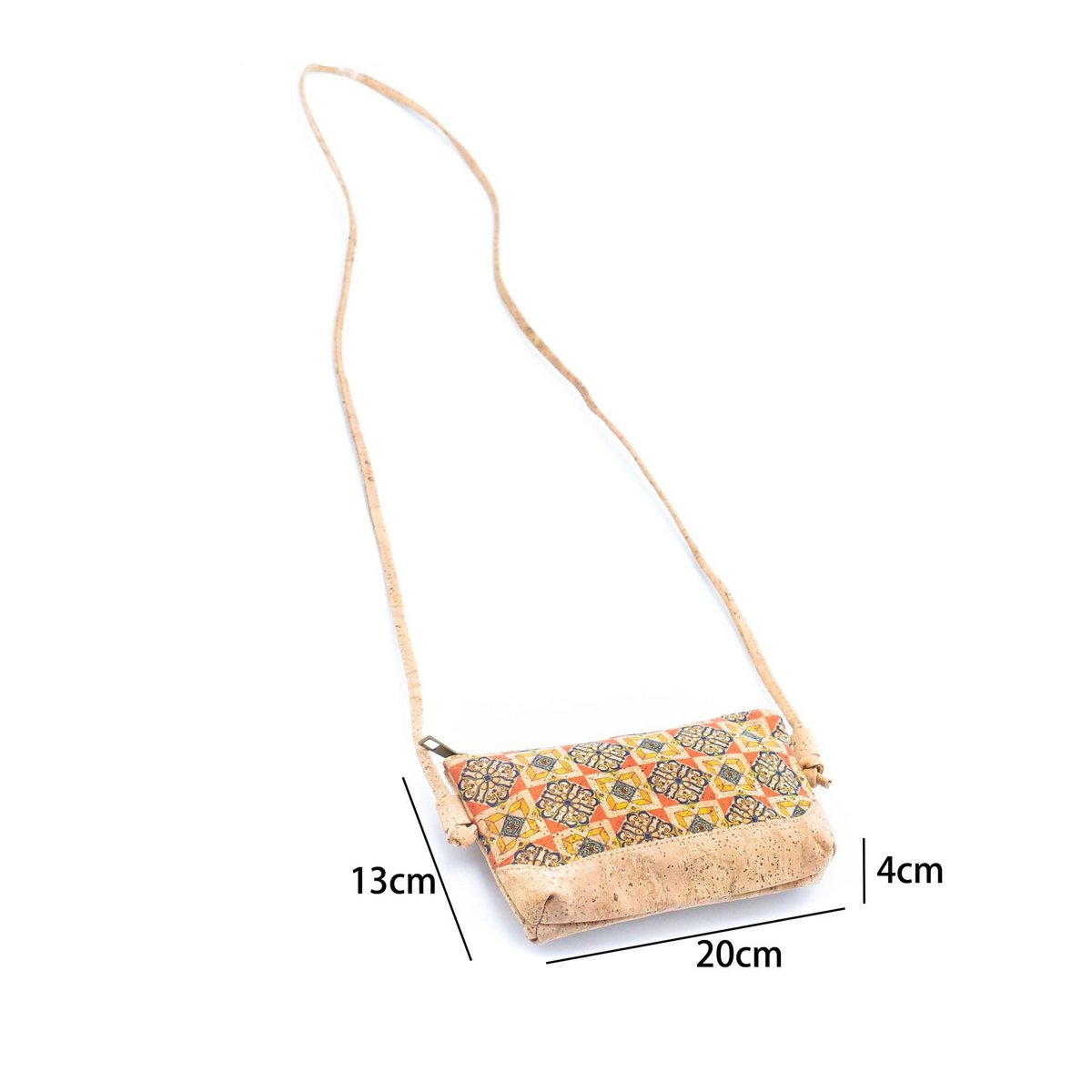 Schoudertasje van natuurlijk kurk | Regenboog