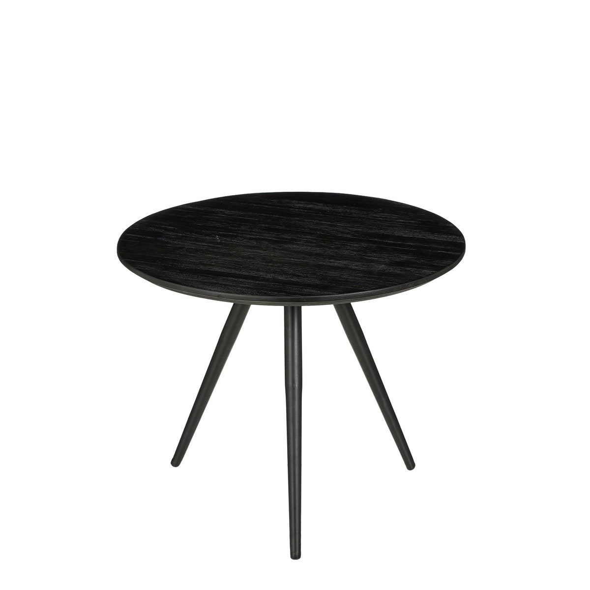 Bijzettafel Zwart - Set van 2 - H49 x Ø50 cm - Gerecycled Hout Jailey
