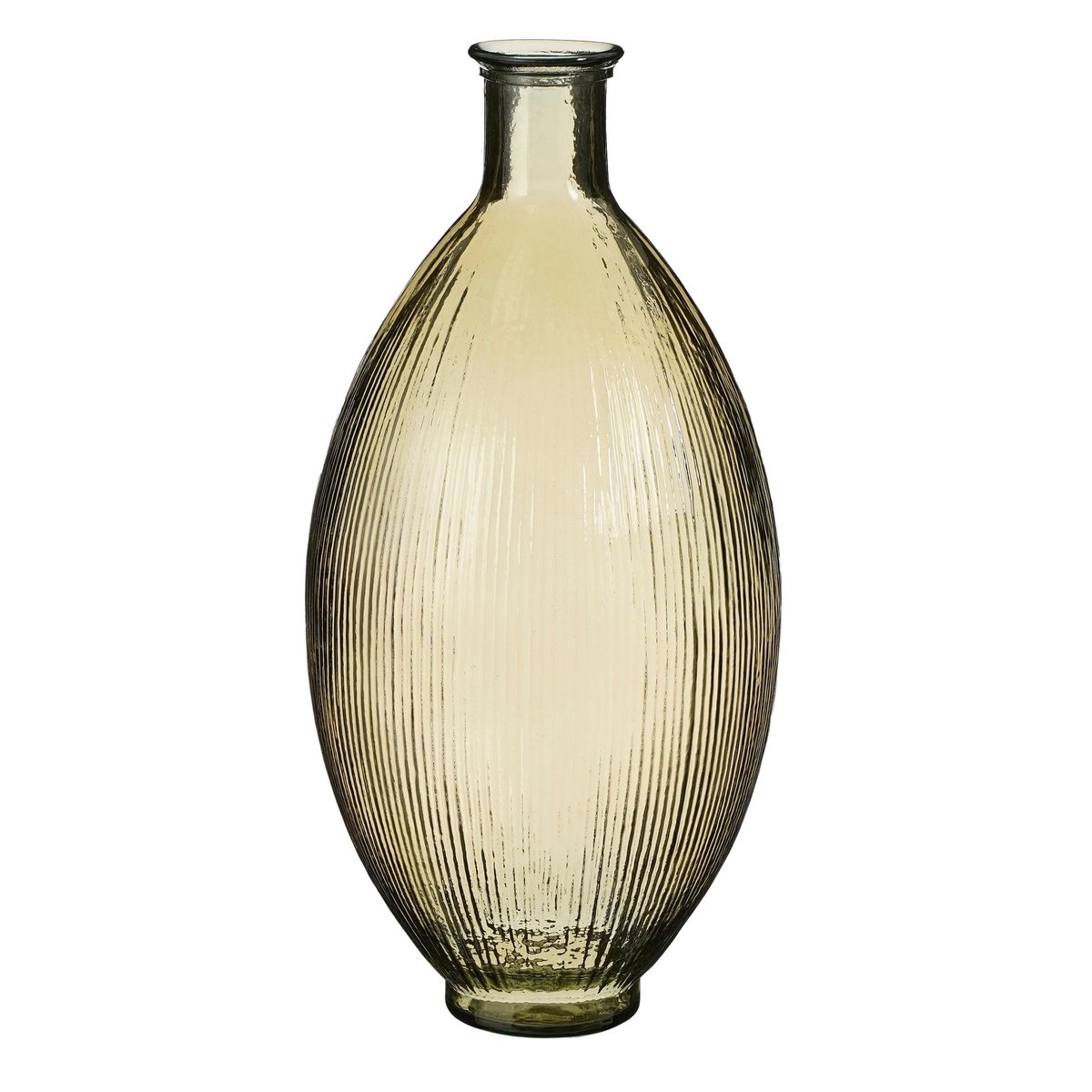Fles Vaas - Lichtbruin H59 x Ø29 cm - Gerecycled Glas - Lichtbruin Firenza