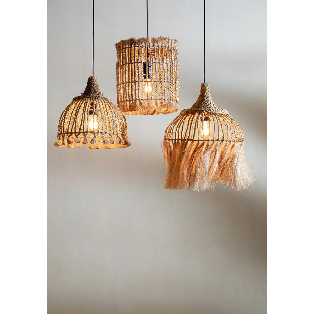 Hanglamp Abaca Vogelkooi Hanger - Naturel - M