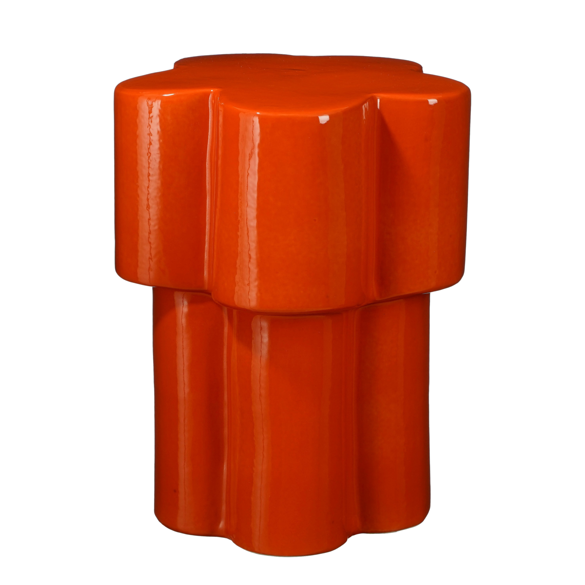 Bijzettafel Aita - H45 x Ø35 cm - Keramiek - Oranje