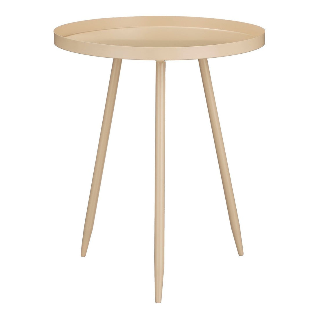 Bijzettafel Beige metaal Flores - H49 x Ø42 cm