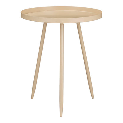 Bijzettafel Beige metaal Flores - H49 x Ø42 cm