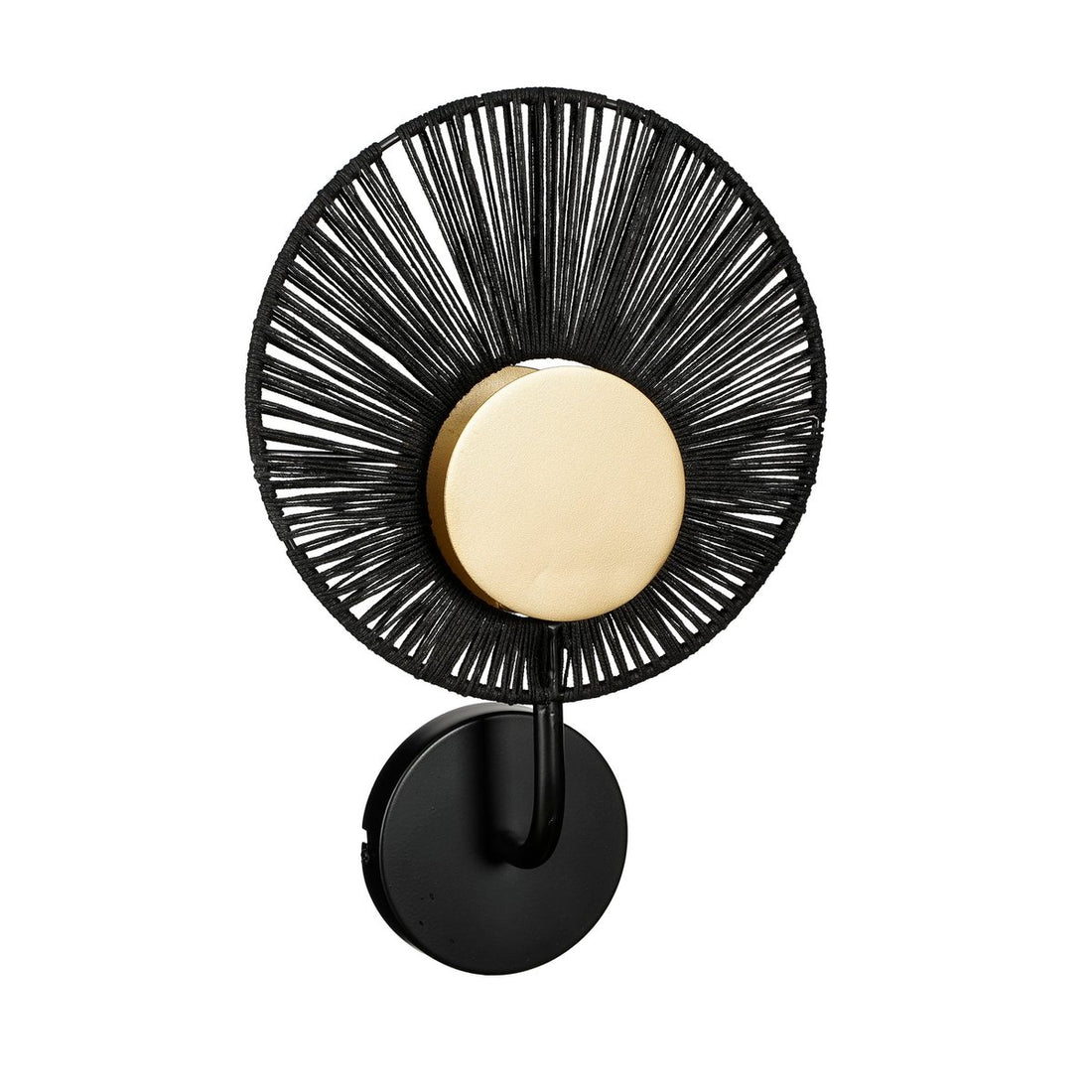 Helge Wandlamp Metaal - Zwart, Goud- L26 x B12 x H39 cm