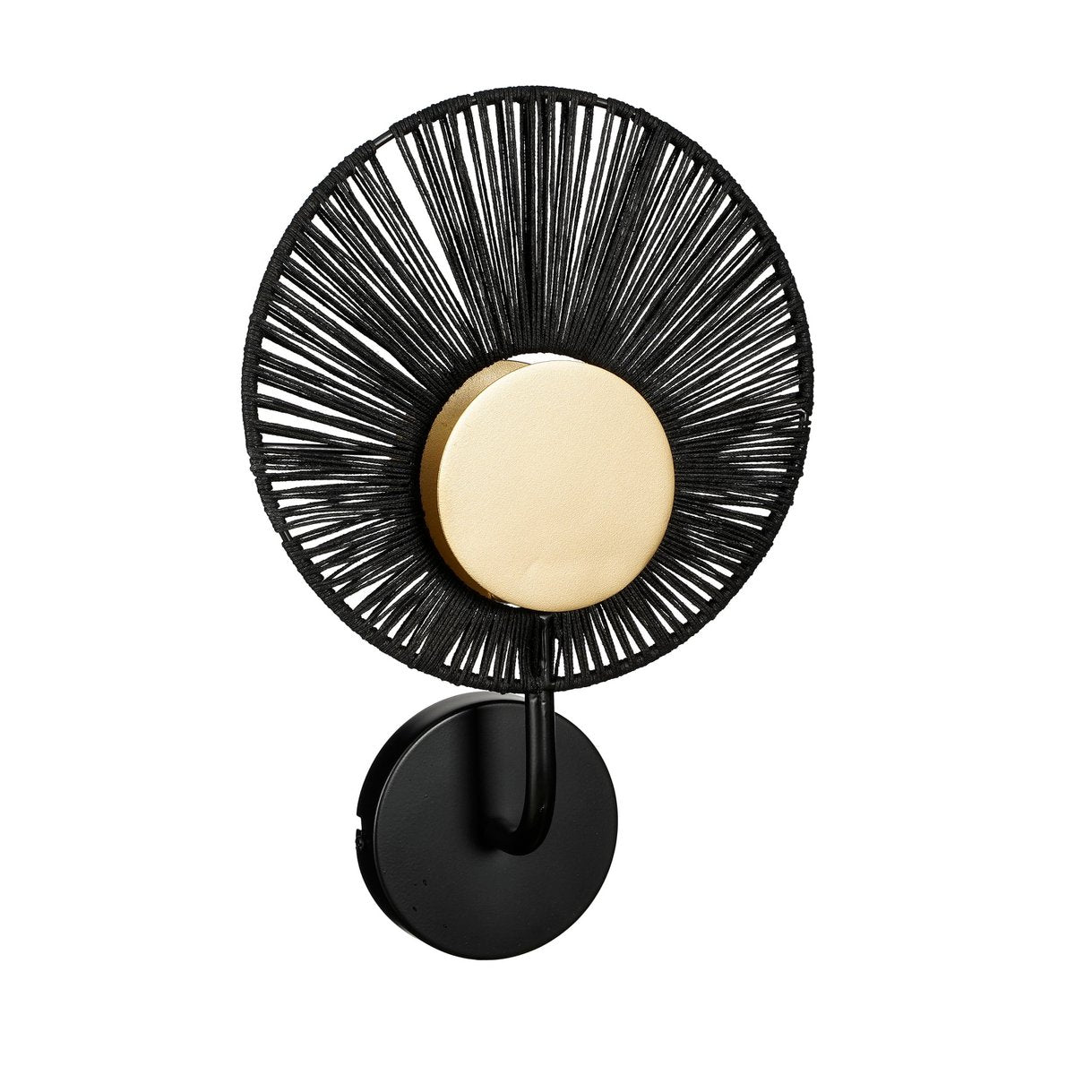 Helge Wandlamp Metaal - Zwart, Goud- L26 x B12 x H39 cm