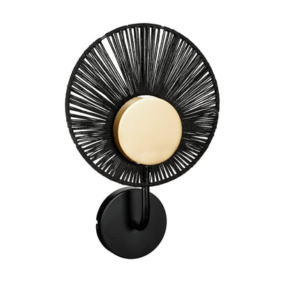 Helge Wandlamp Metaal - Zwart, Goud- L26 x B12 x H39 cm