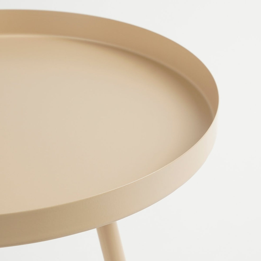 Bijzettafel Beige metaal Flores - H49 x Ø42 cm