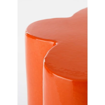 Bijzettafel Aita - H45 x Ø35 cm - Keramiek - Oranje