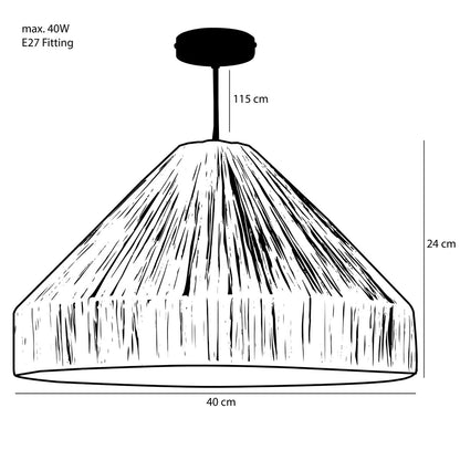 Hanglamp Elisa - Raffia - H24 x Ø40 cm - Lichtbruin