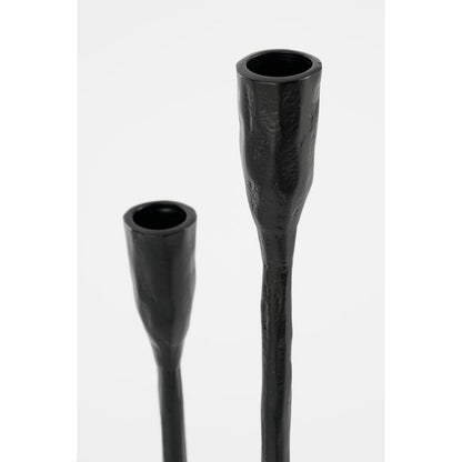 Kandelaar aluminium zwart Christy - L23 x B23 x H44 cm