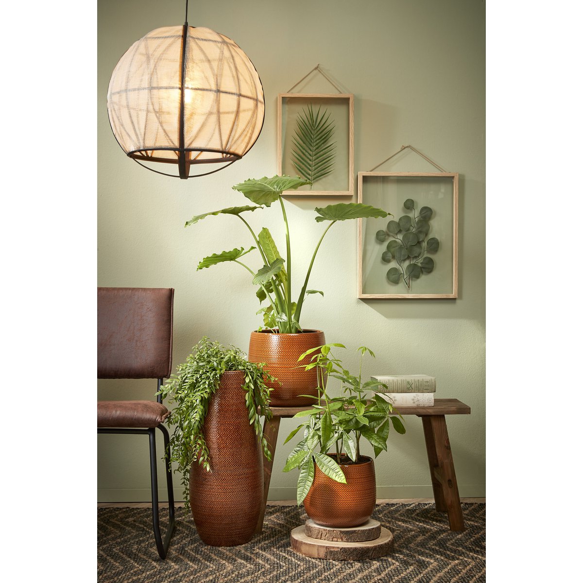 Hanglamp Off White Linnen Pella - H50 x Ø51 cm