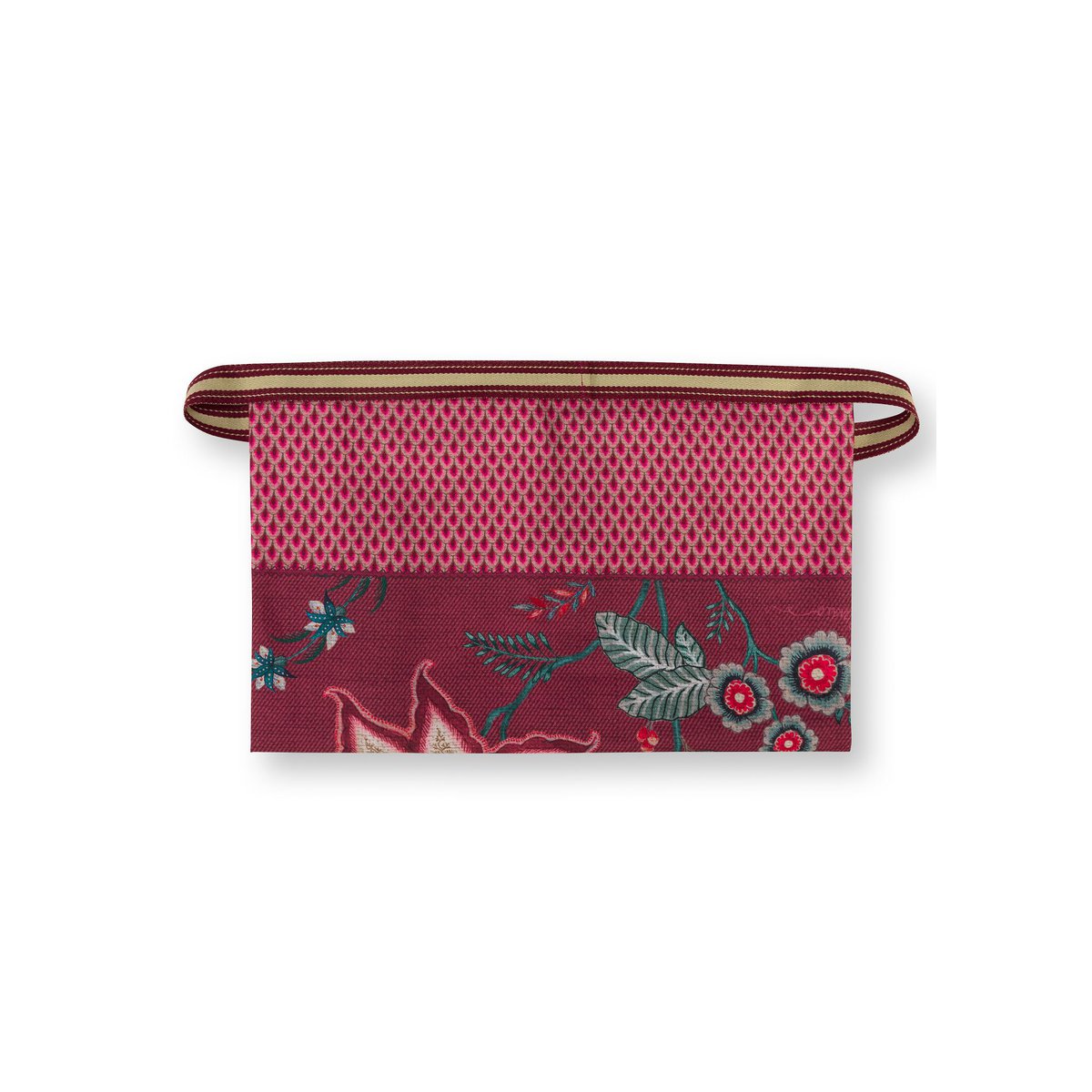 Kookschort Apron Flower Festival Dark Pink 85x88cm