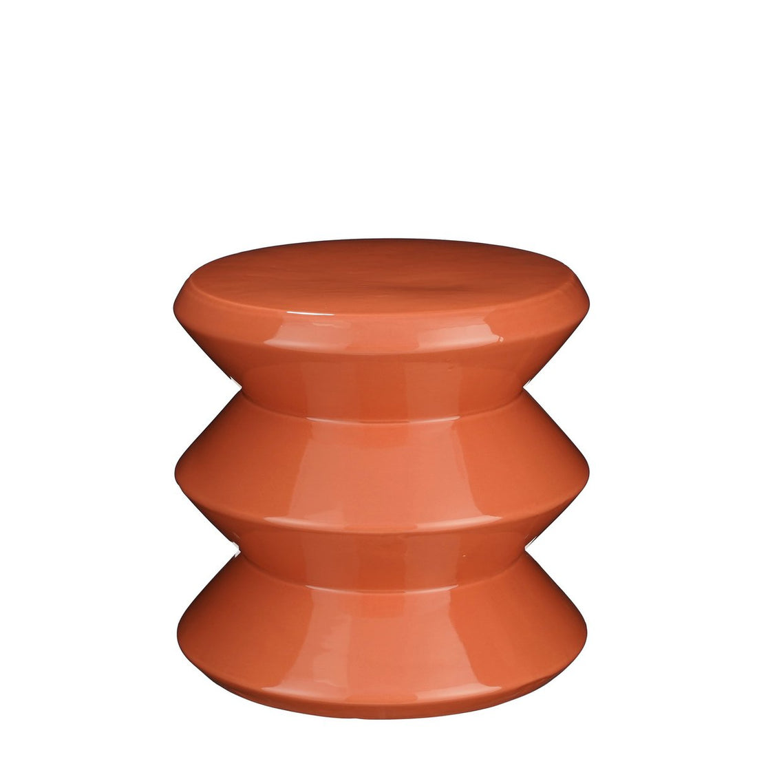 Bijzettafel Keramiek - H28 x Ø31 cm - - Oranje