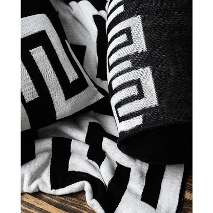 Plaid Knitted Black-White 130x170cm