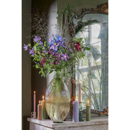 Fles Vaas - Lichtbruin H59 x Ø29 cm - Gerecycled Glas - Lichtbruin Firenza