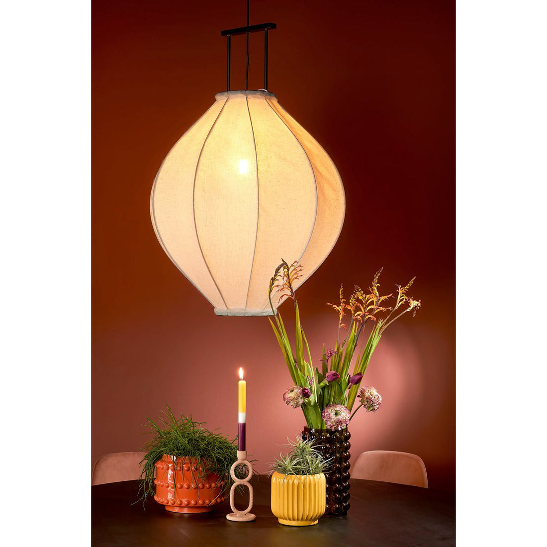 Hanglamp Linnen Pego - H94 x Ø70 cm - Linnen - Off White
