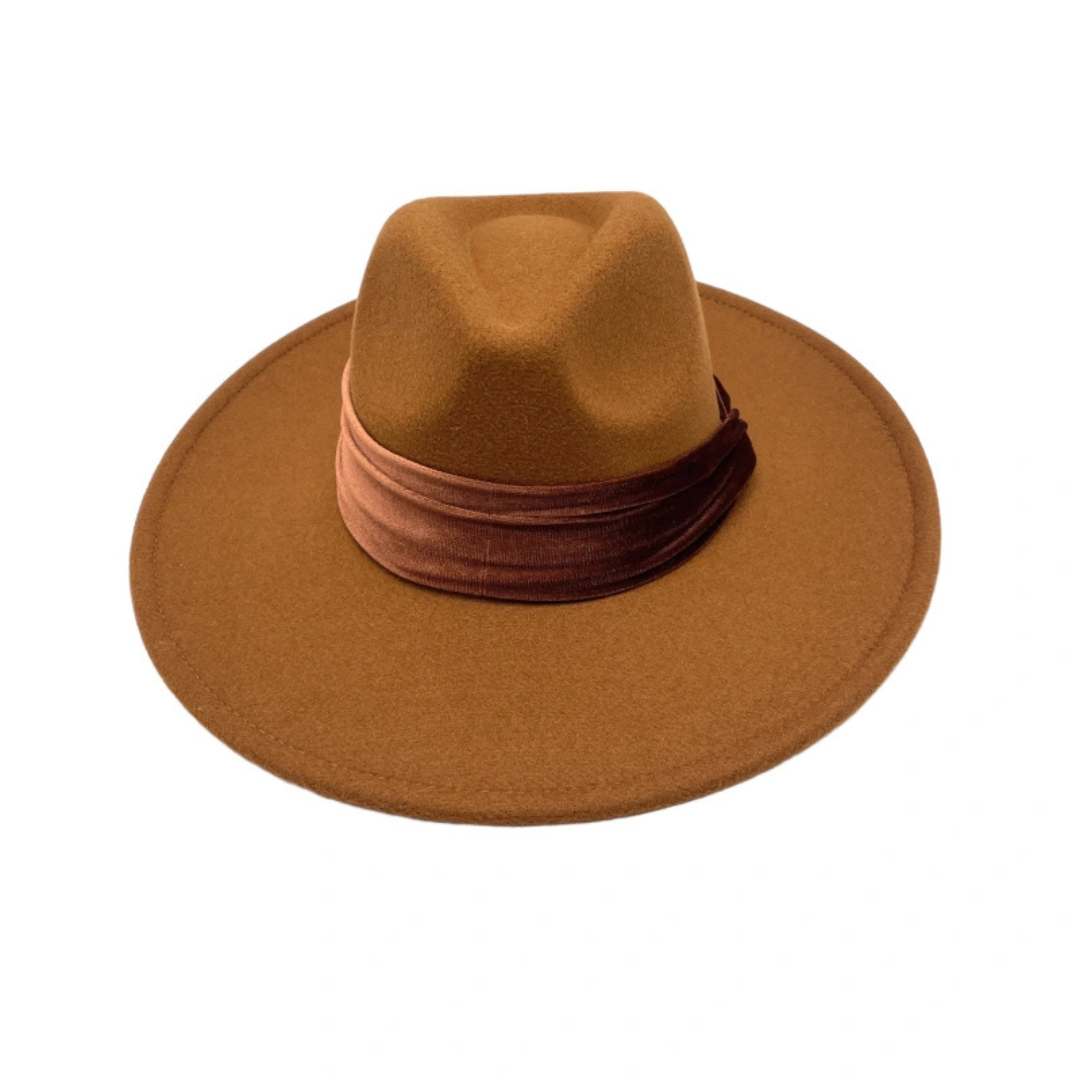 Fedora bruin velours band