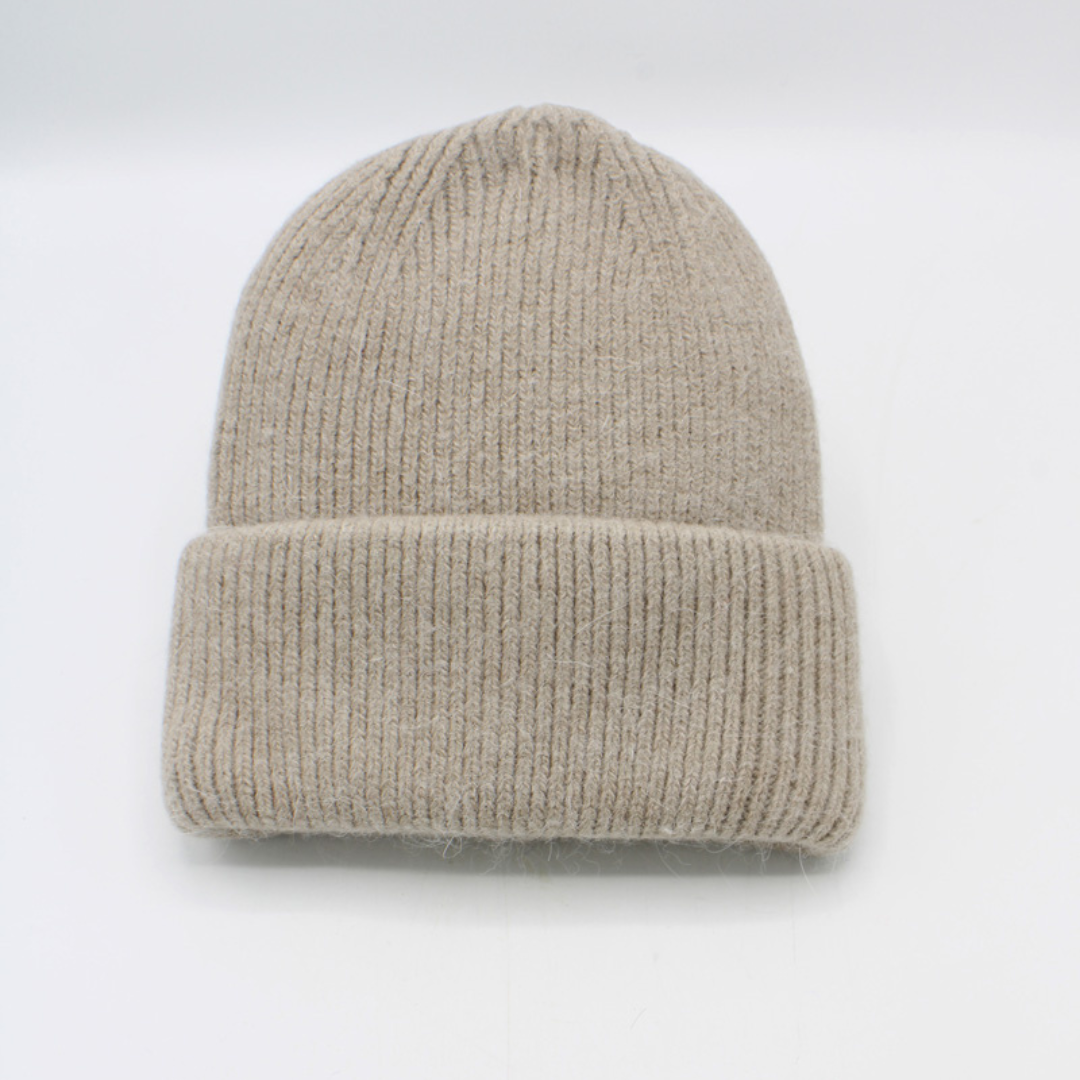 Muts zachte wolmix taupe