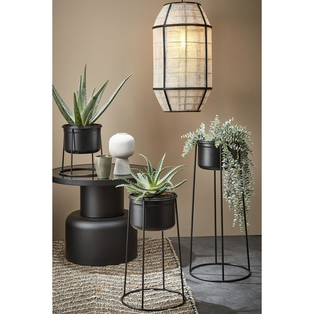 Hanglamp Pella - H58 x Ø33 cm - Linnen - Off White