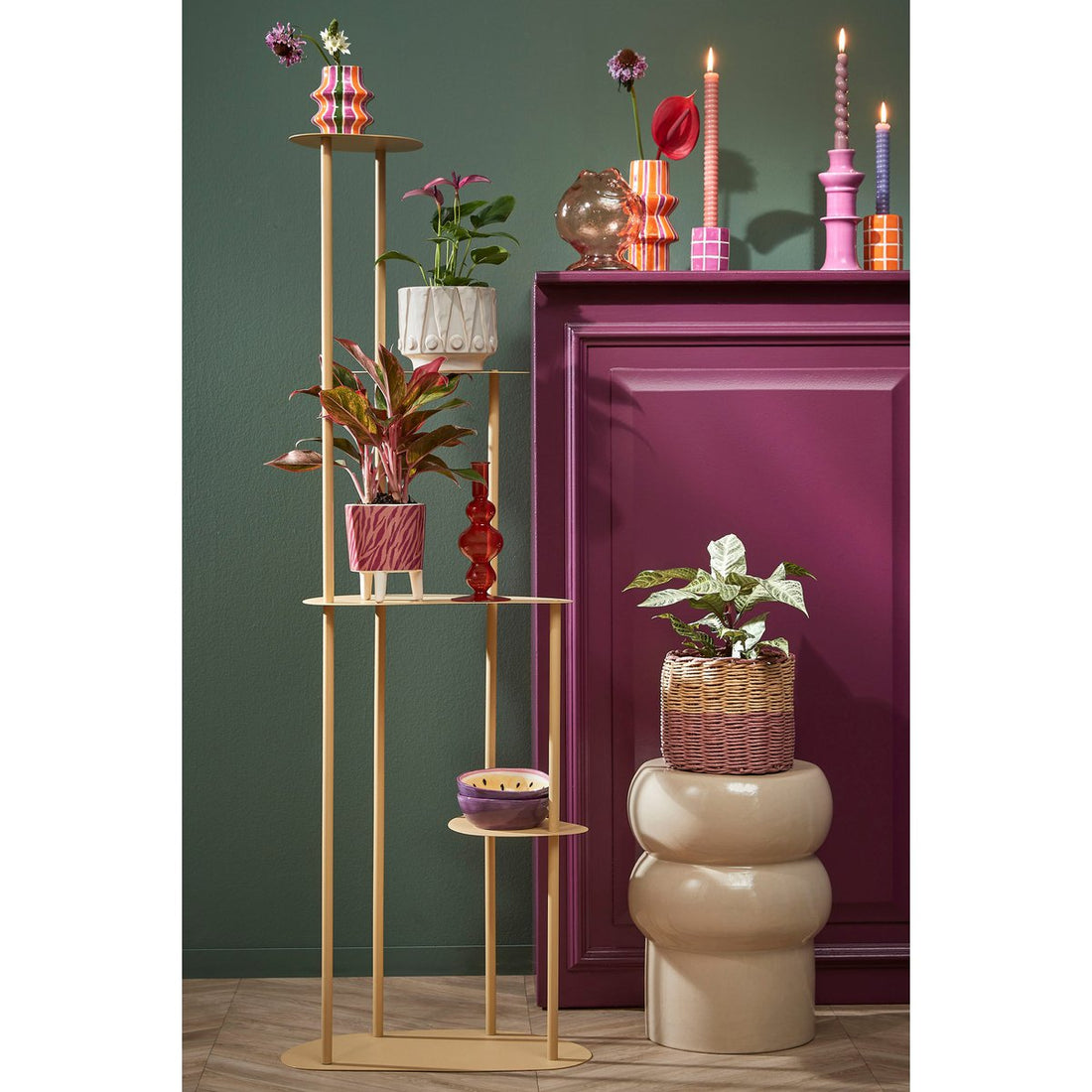Plantentafel - Metaal - Lichtgeel