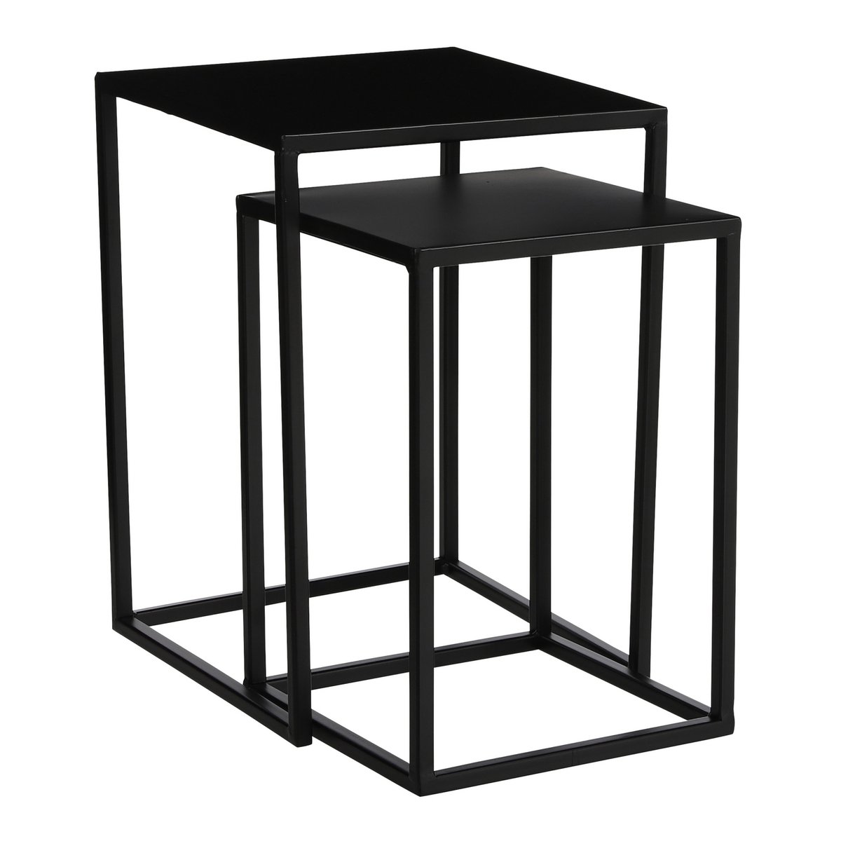 Bijzettafel Goa - Set van 2 - Metaal - Zwart