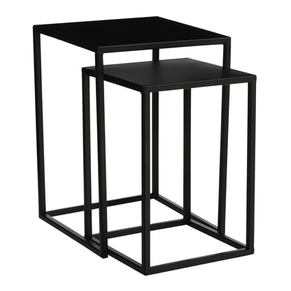 Bijzettafel Goa - Set van 2 - Metaal - Zwart