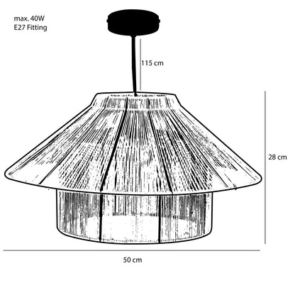 Hanglamp Elsa  - H28 x Ø50 cm - Jute - Lichtbruin