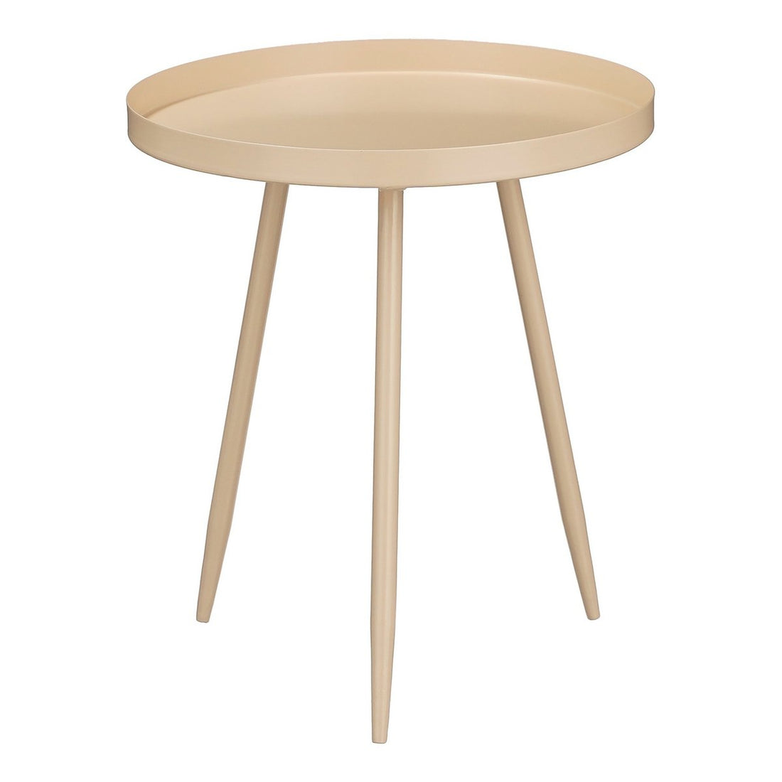 Bijzettafel Metaal Beige Flores- H38 x Ø34 cm