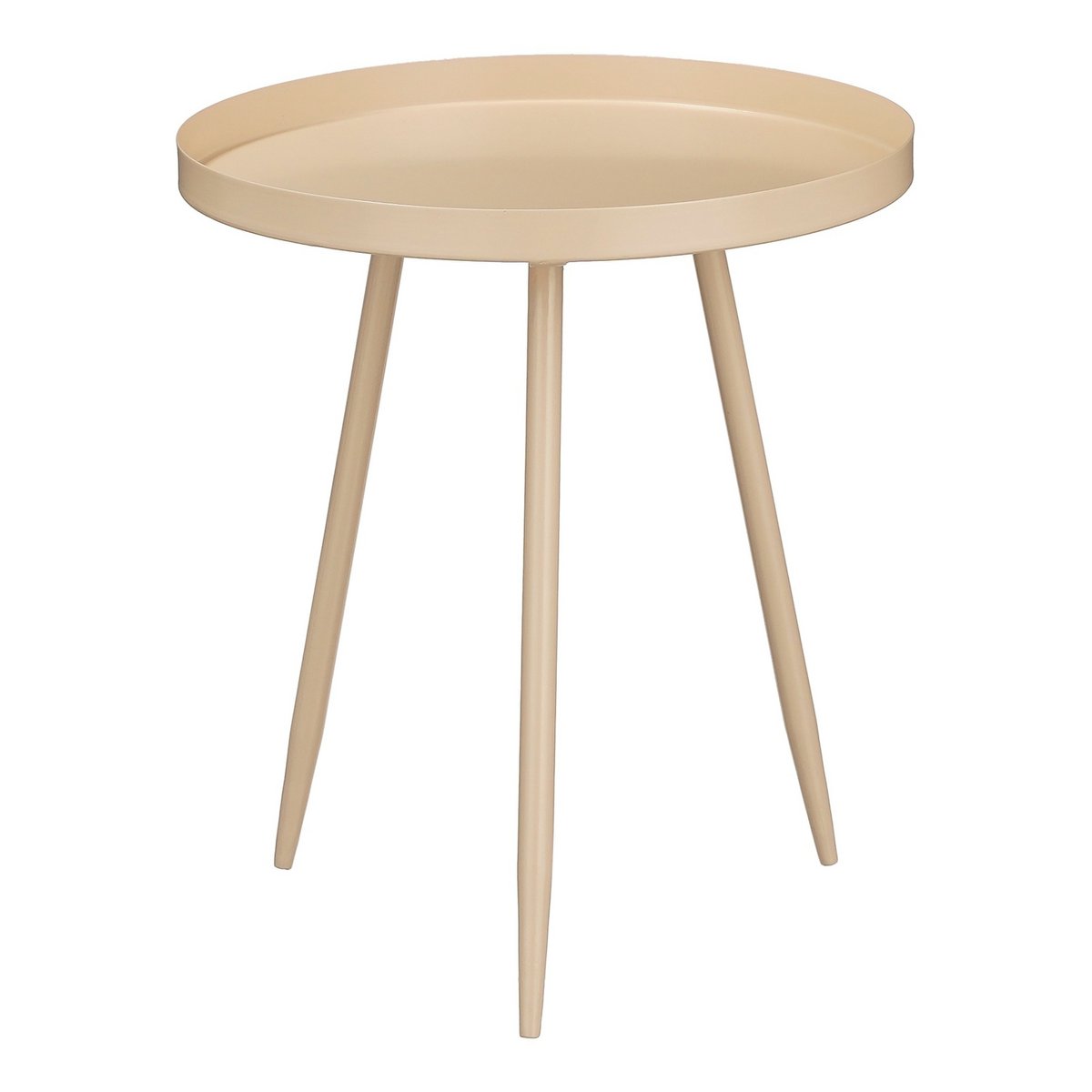 Bijzettafel Metaal Beige Flores- H38 x Ø34 cm