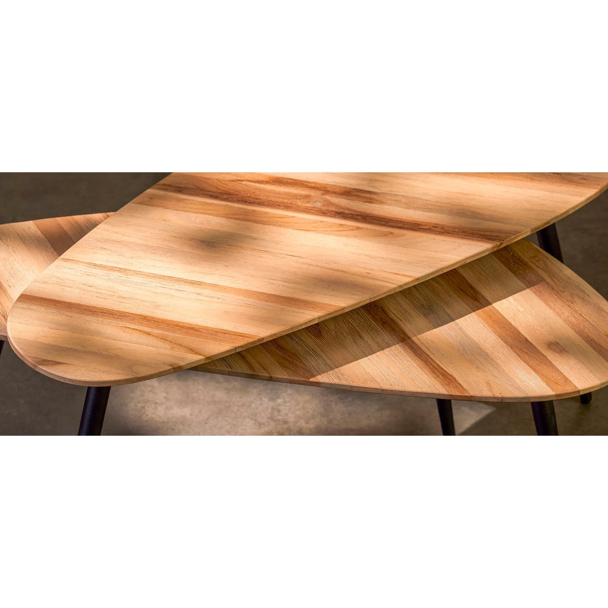Bijzettafel Bruin- Set van 2 - L84 x B39 x H39 cm - Gerecycled Hout - Jailey