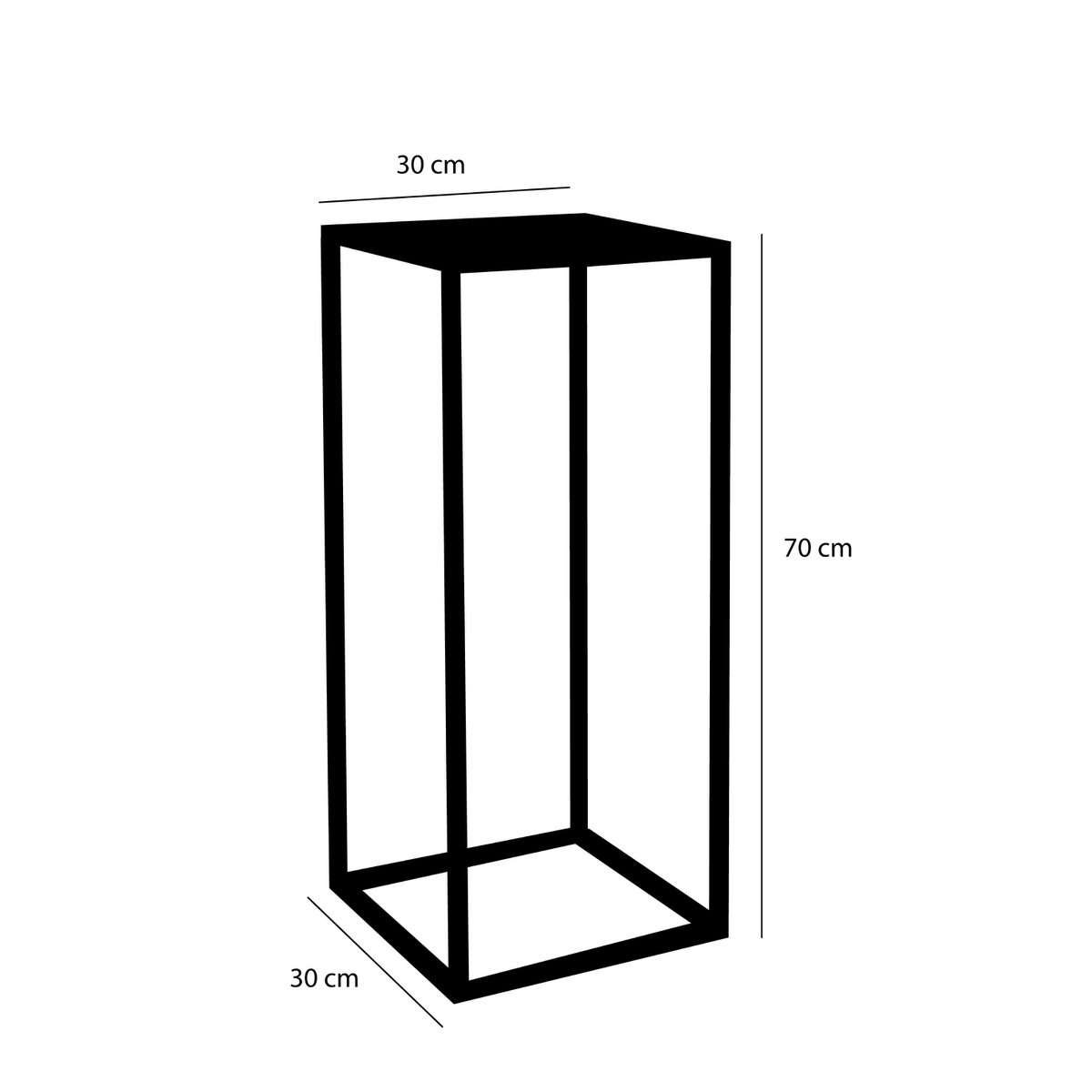 Bijzettafel Goa - Set van 2 - L30 x B30 x H70 cm - Metaal - Zwart