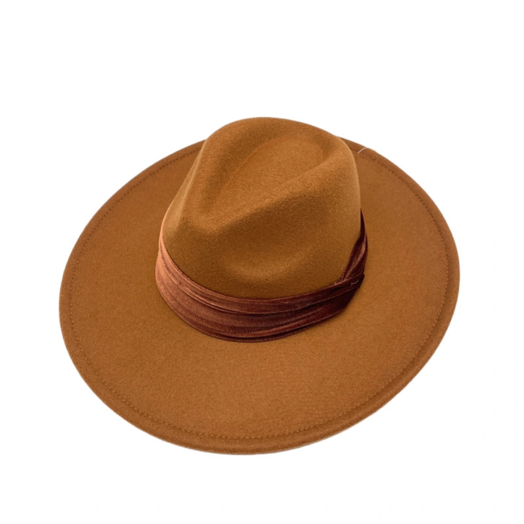 Fedora bruin velours band