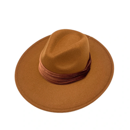 Fedora bruin velours band