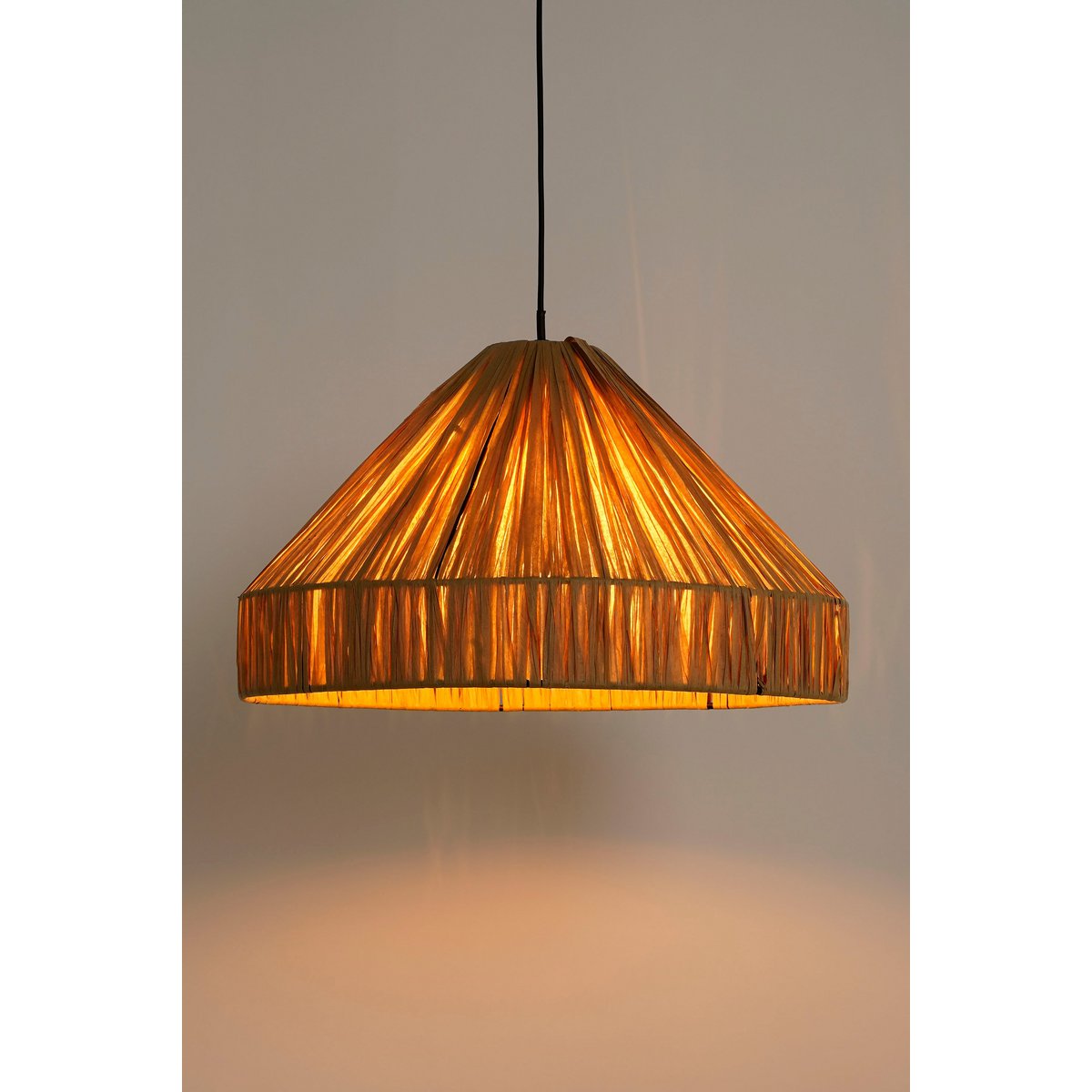 Hanglamp Elisa - H18 x Ø30 cm - Raffia - Lichtbruin