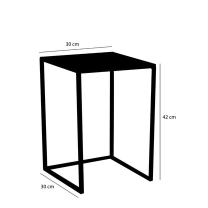 Bijzettafel Goa - Set van 2 - Metaal - Zwart