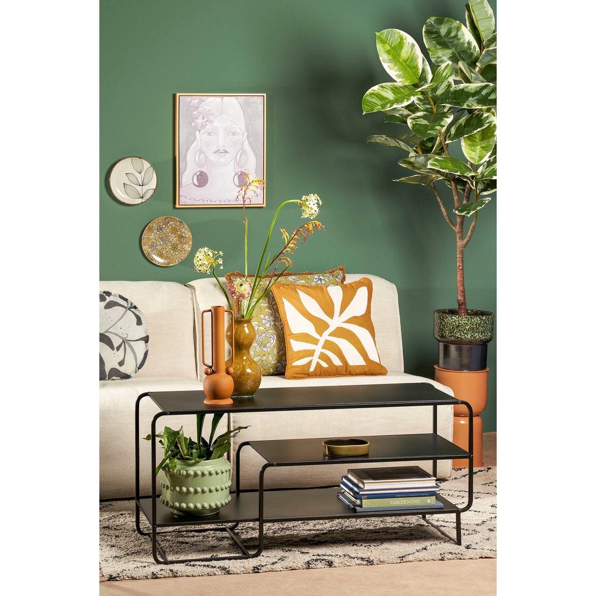 Salontafel Metaal Zwart - L110 x B38 x H50 cm - Jules