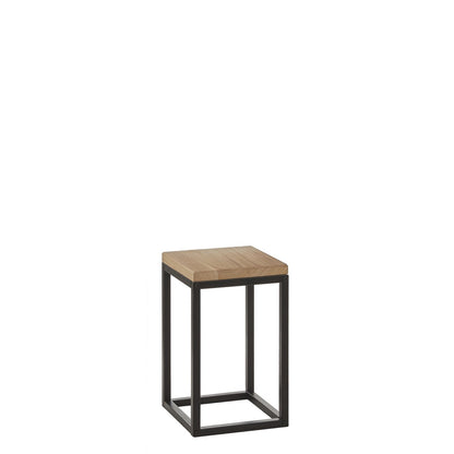Plantentafel Oskar  - L25 x B25 x H42 cm - Hout, Metaal - Zwart